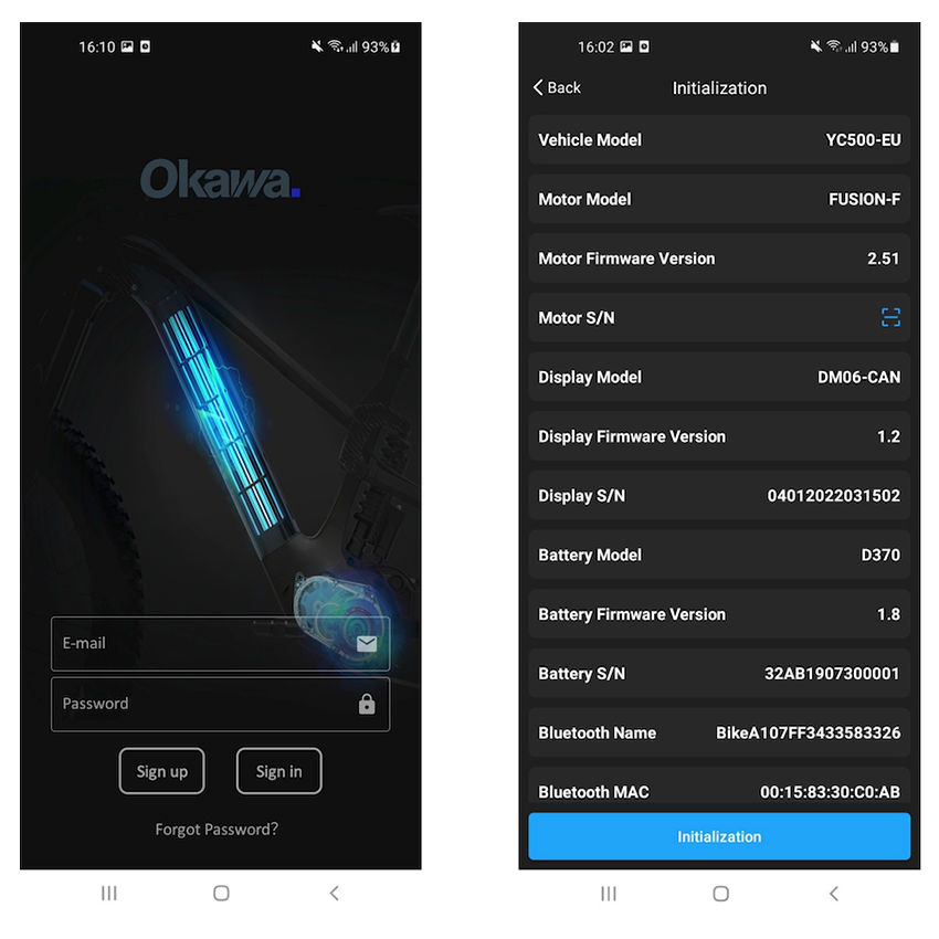Okawa app screens